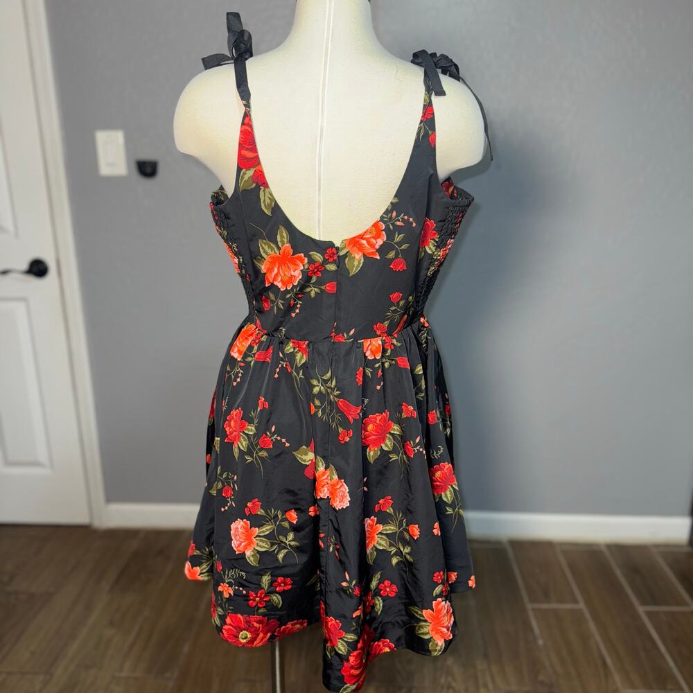 The Occasion by Old Navy Fit & Flare Taffeta Mini Dress, Red Floral, L 705411 - Picture 2 of 8